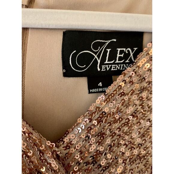 Alex Evenings Sequin A Line Gold Sparkle Sequin Disco Party Dress 4 NWT - Picture 4 of 4